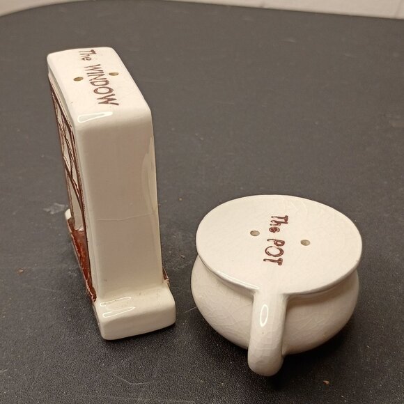 VTG Arizona Ceramic "The Window The Pot" Salt Pepper Shakers Unique Collectable - Picture 8 of 16